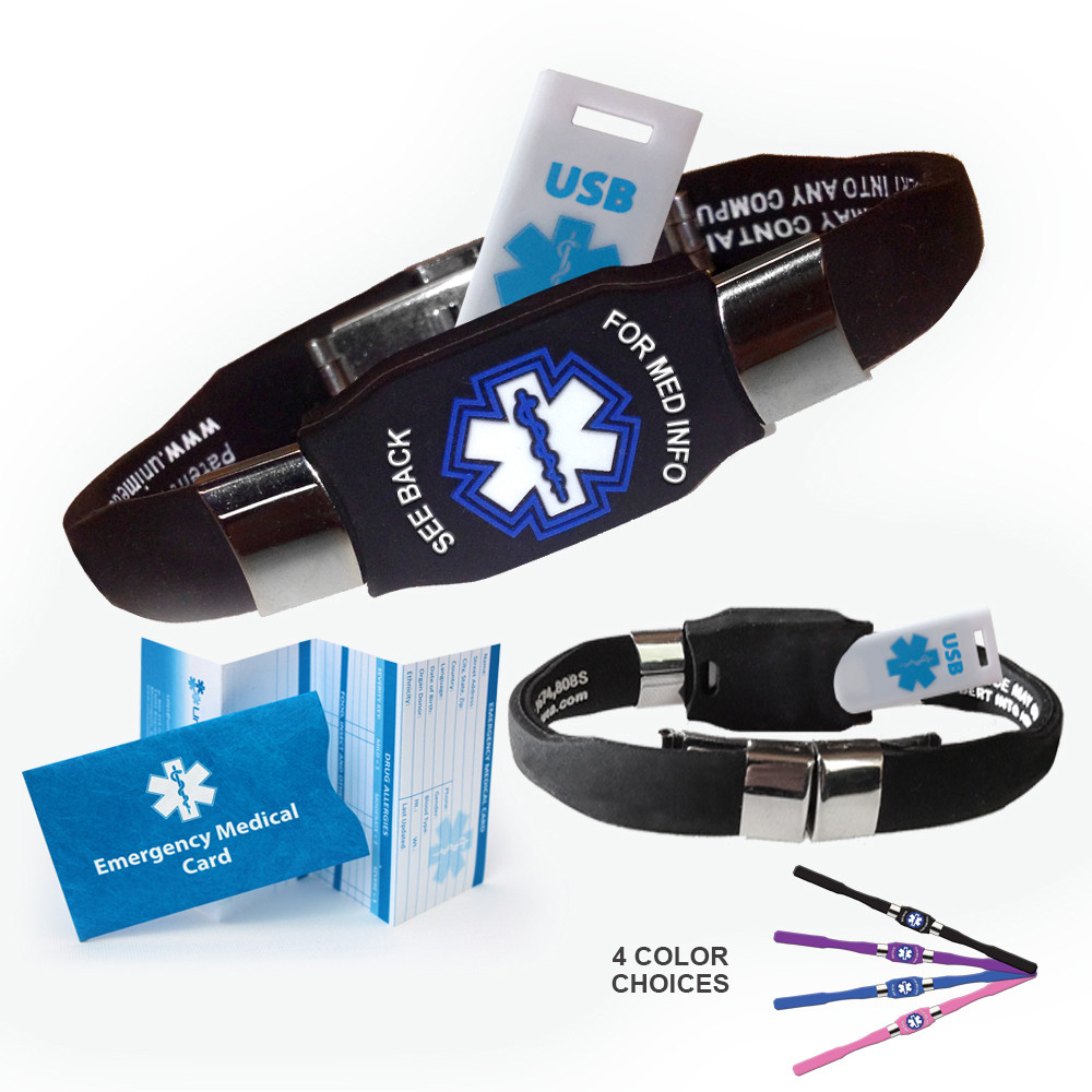 Free Medical Id Bracelets
 Waterproof 2 GB Elite USB Medical Alert ID Bracelet Free