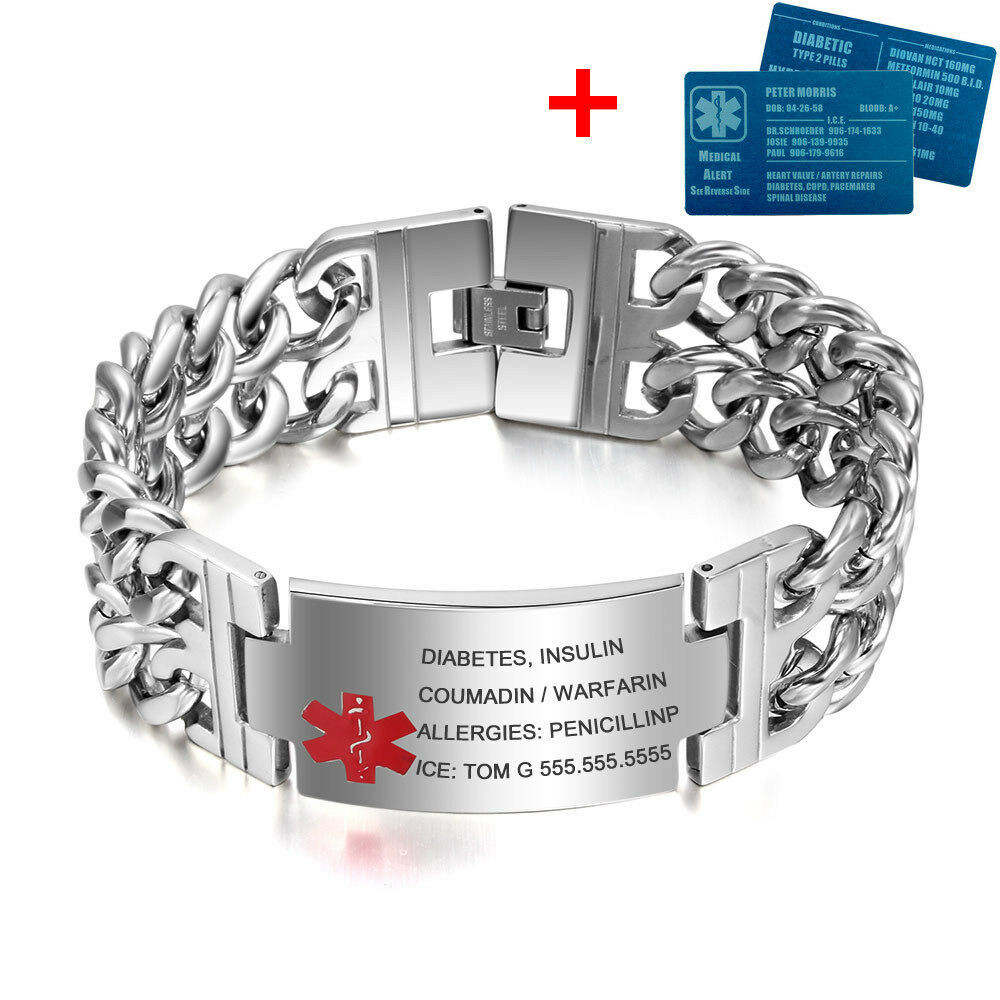 Free Medical Id Bracelets
 8 5" Free Engraving Emergency Medical Alert ID Bracelet