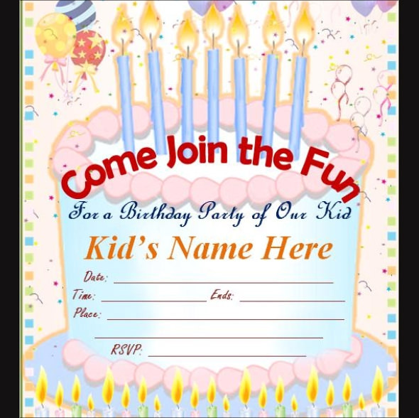 Free Online Birthday Invitations
 FREE 62 Printable Birthday Invitation Templates in PDF