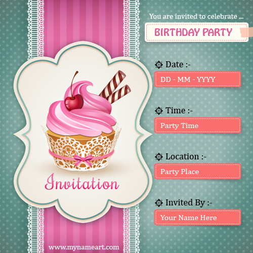 Free Online Birthday Invitations
 Create Birthday Party Invitations Card line Free