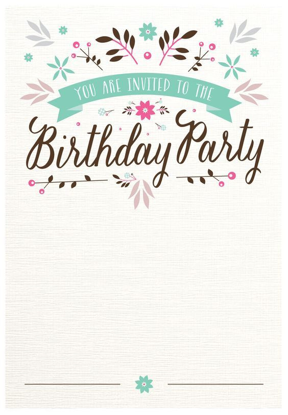 Free Online Birthday Invitations
 Flat Floral Free Printable Birthday Invitation Template