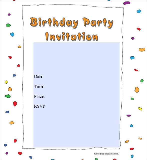 Free Online Birthday Invitations
 FREE 62 Printable Birthday Invitation Templates in PDF