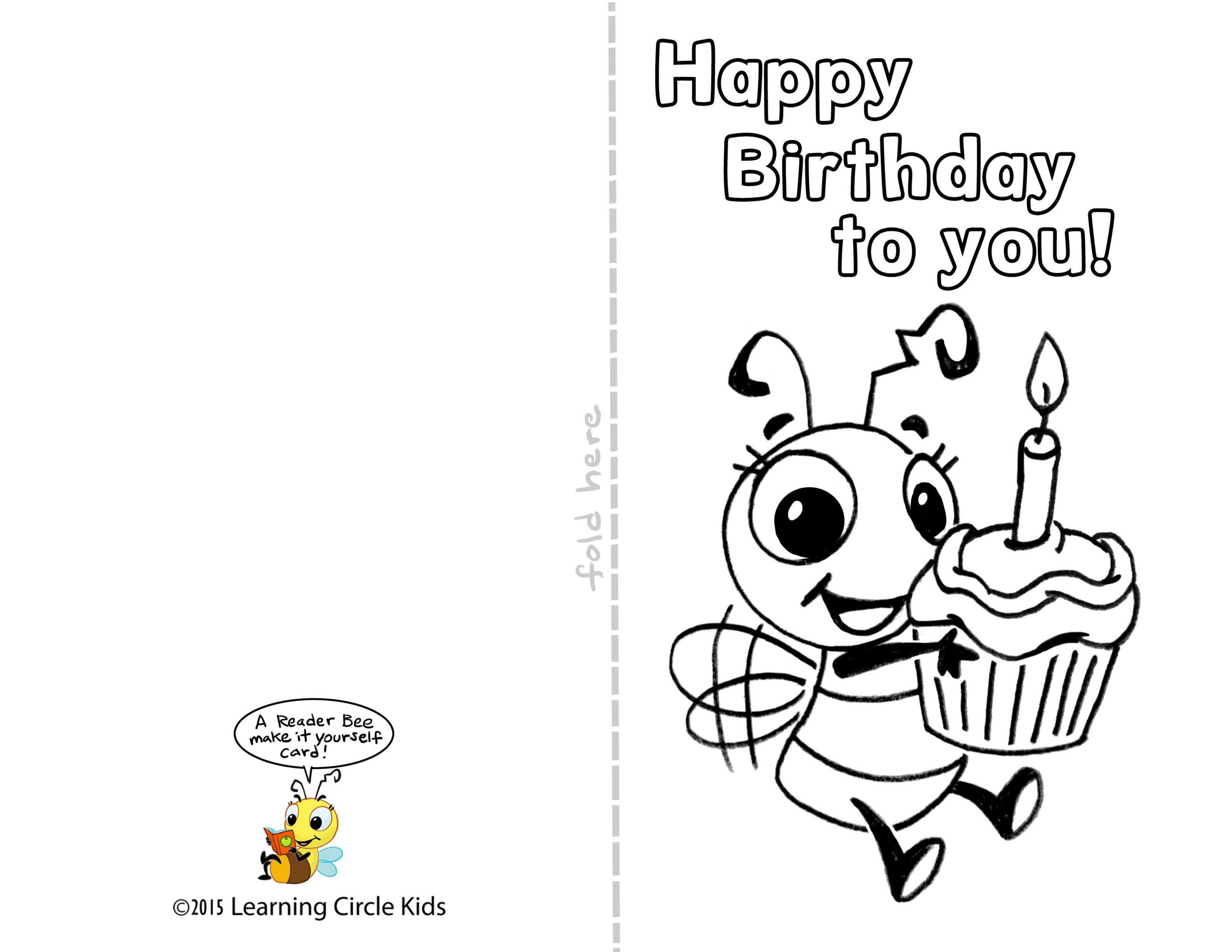 Free Printable Birthday Cards For Kids
 DIY Free printable birthday card for kids to decorate and