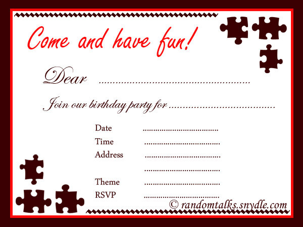 Free Printable Birthday Invitations For Adults
 Free Printable Birthday Invitations Random Talks