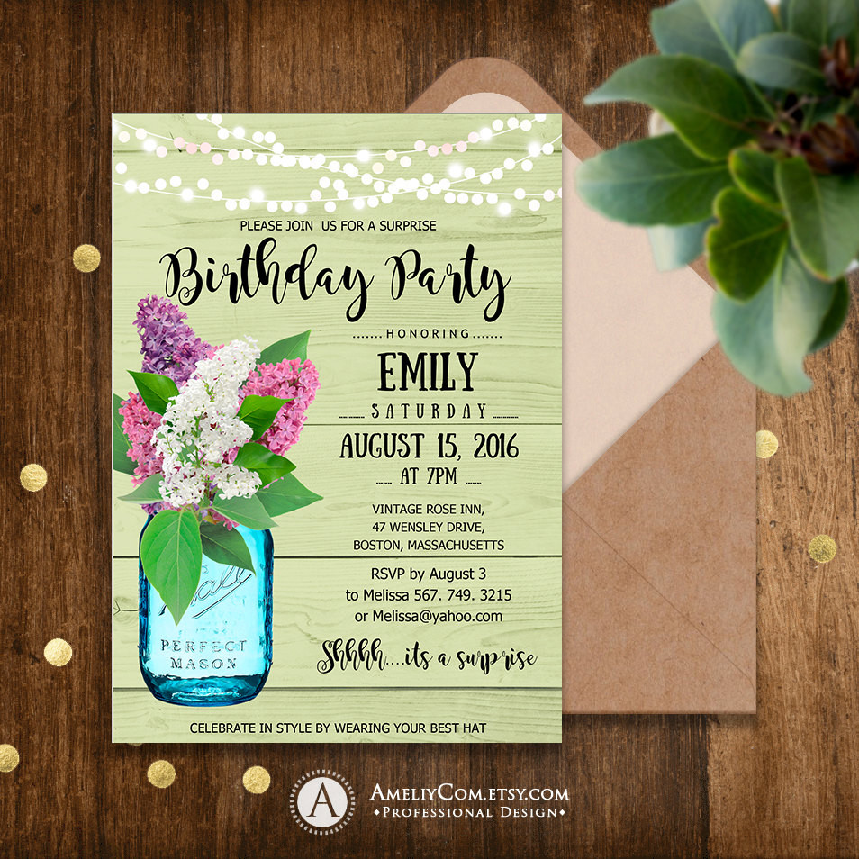 Free Printable Birthday Invitations For Adults
 Adult Birthday Invitations Printable Garden Birthday Party