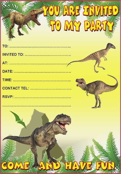 Free Printable Dinosaur Birthday Invitations
 19 Roaring Dinosaur Birthday Invitations