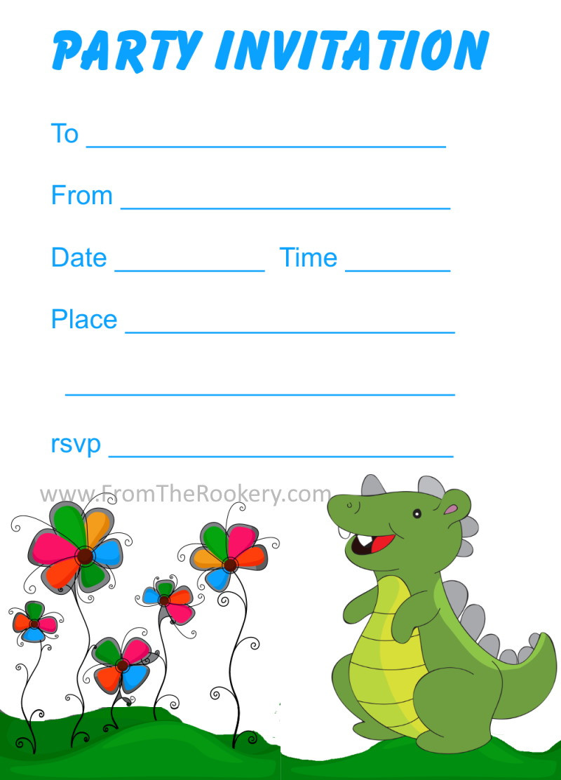 Free Printable Dinosaur Birthday Invitations
 Printable Dinosaur Birthday Invitations