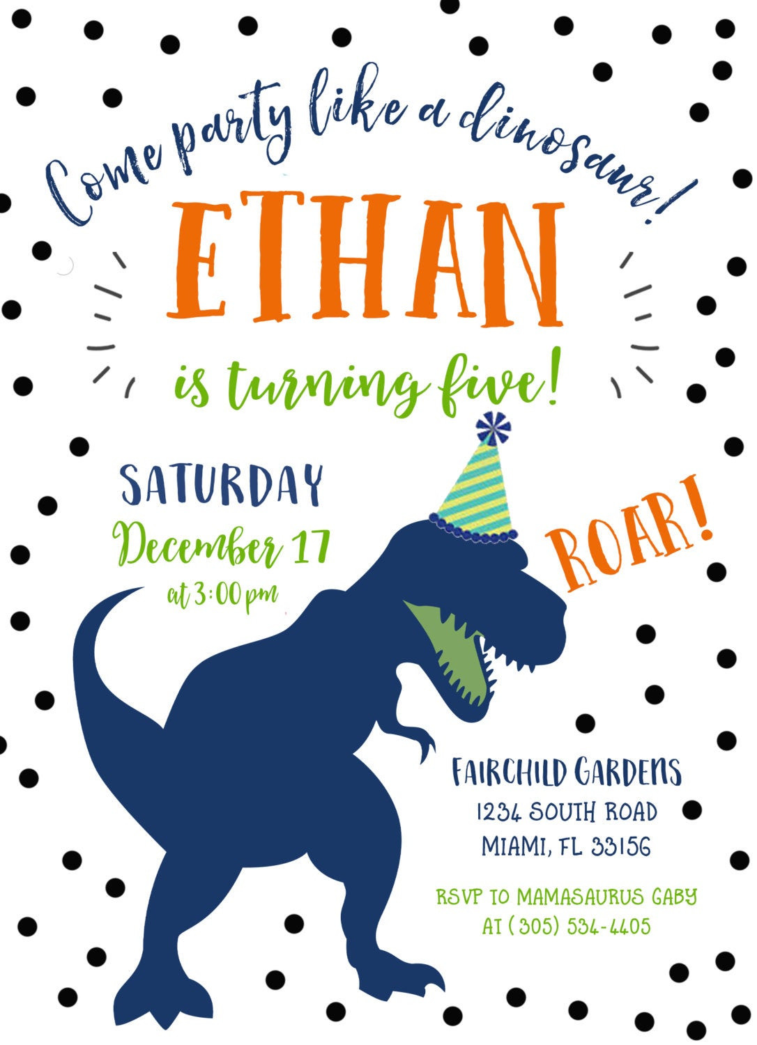 Free Printable Dinosaur Birthday Invitations
 Dinosaur Birthday Invitation Dinosaur Invitation