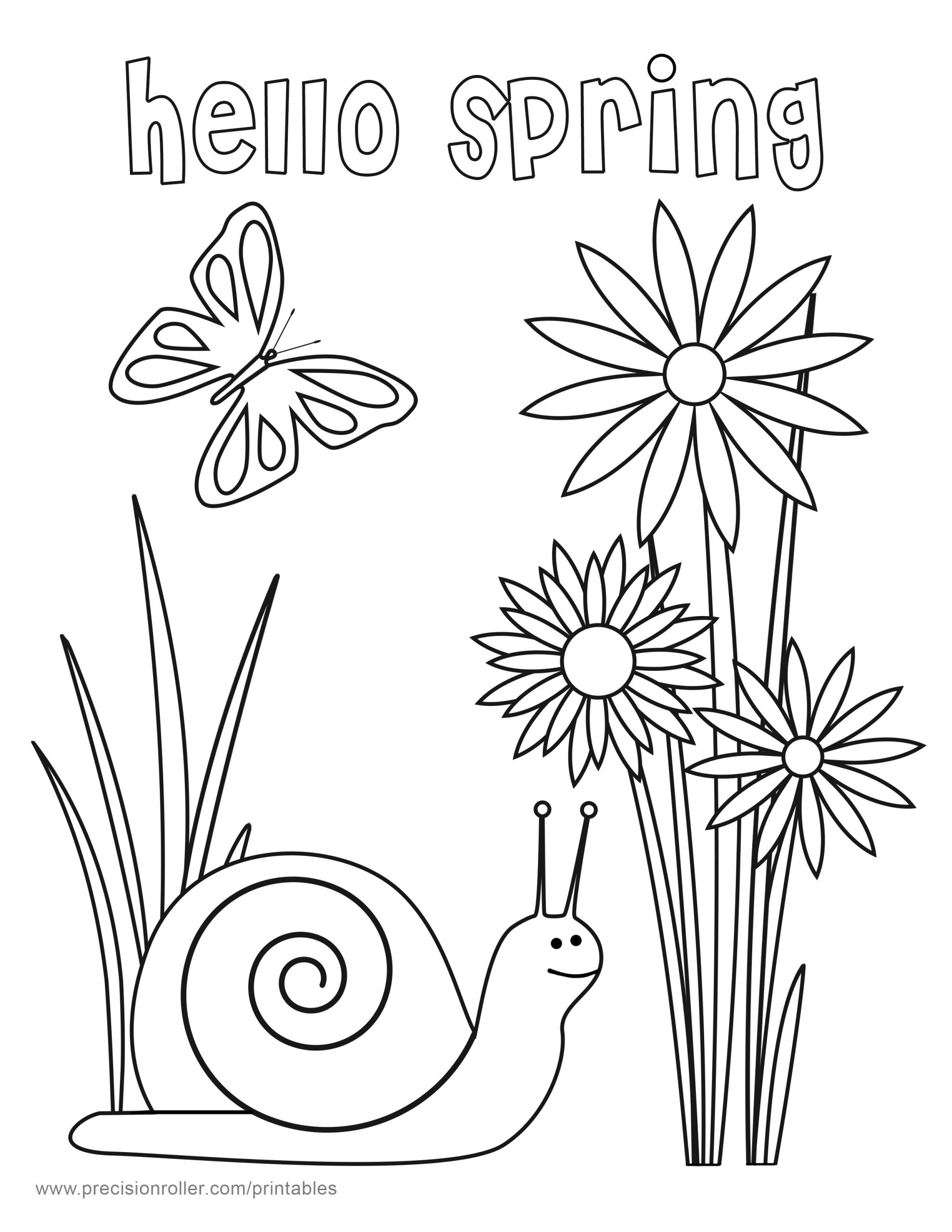 Free Printable Spring Coloring Pages
 Hello Spring Coloring Page Precision Printables