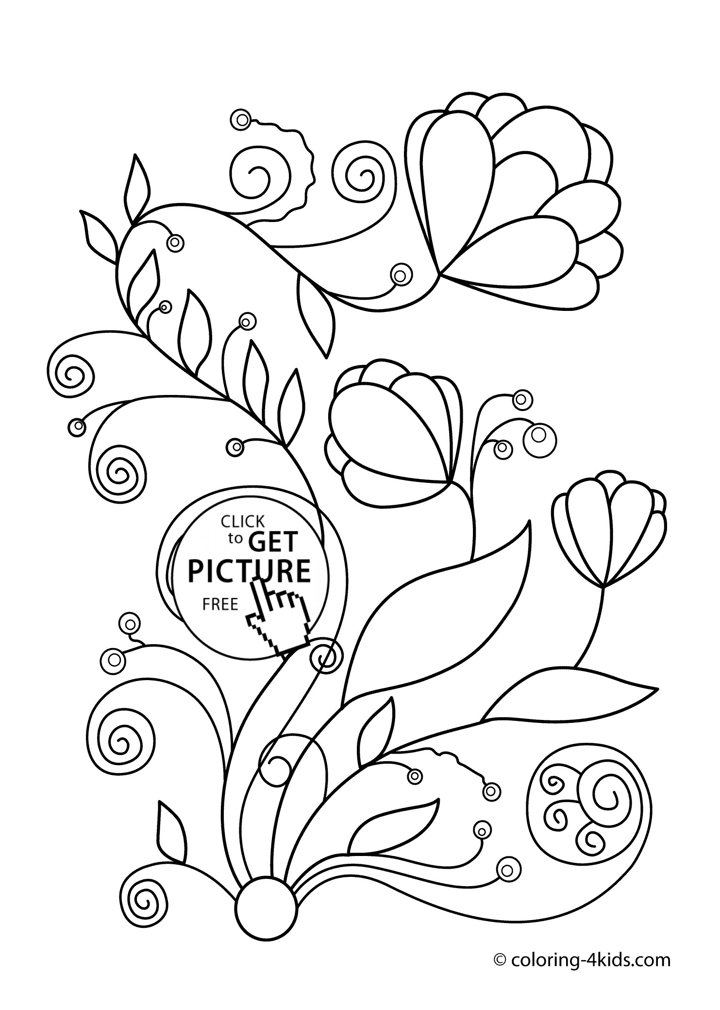 Free Printable Spring Coloring Pages
 Spring Flowers Drawing at GetDrawings