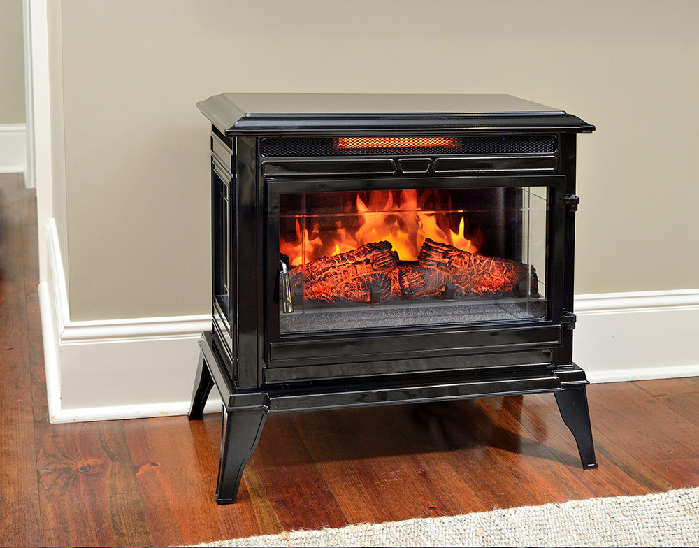 Free Standing Electric Fireplace
 fort Smart Jackson Black Freestanding Infrared Stove