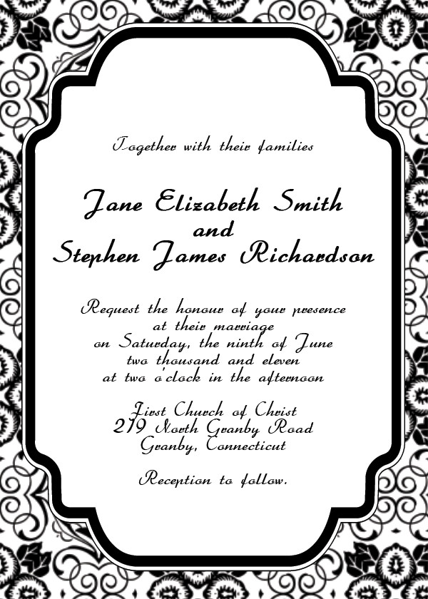 Free Wedding Invitation Samples
 free printable wedding invitation templates
