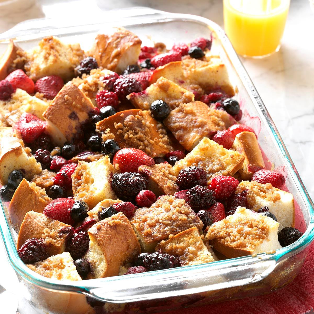French Brunch Recipes
 Mixed Berry French Toast Bake Recipe