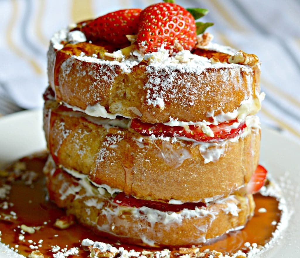 French Toast For Two
 Strawberry and Cream Stuffed French Toast Recipe