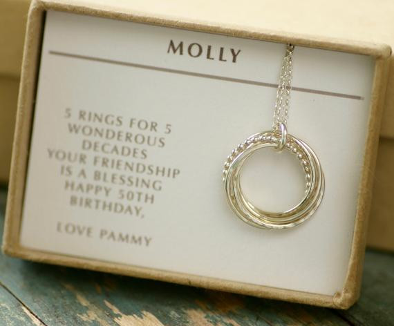 Friend 50Th Birthday Gift Ideas
 50th birthday t for her 5 sisters necklace 5 best friend