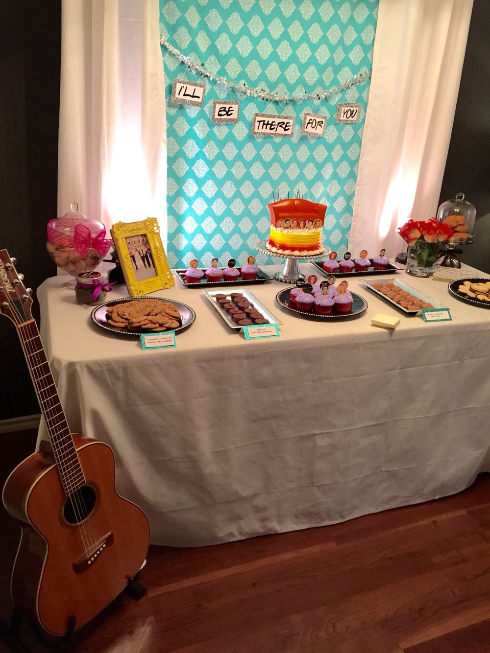 Friends Birthday Party Ideas
 F•R•I•E•N•D•S theme birthday party dessert table with