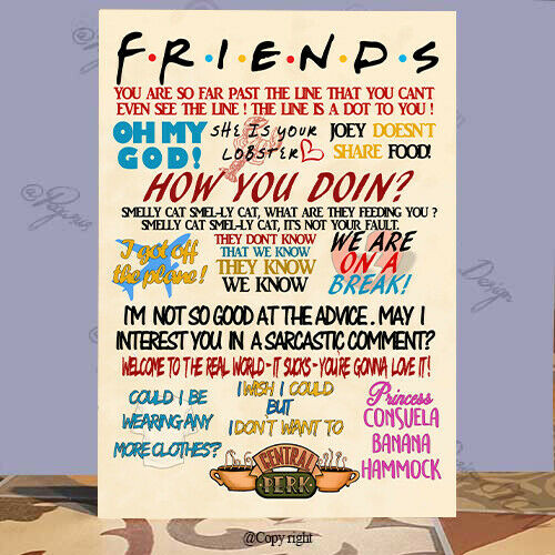 Friends Tv Show Birthday Quotes
 Friends TV Show Quotes Plaque Friendship Friends Gift