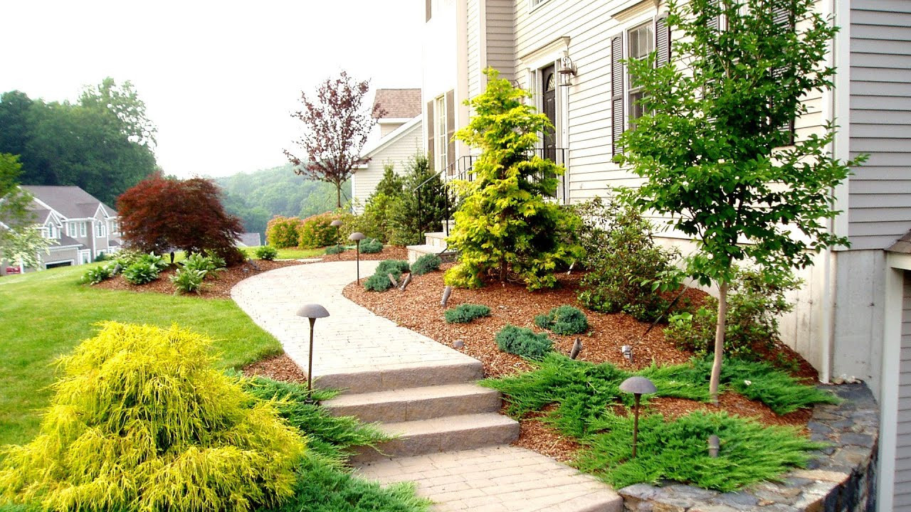 Front Yard Landscape Picture
 Front Yard Landscaping Ideas by a Trumbull CT Landscaper