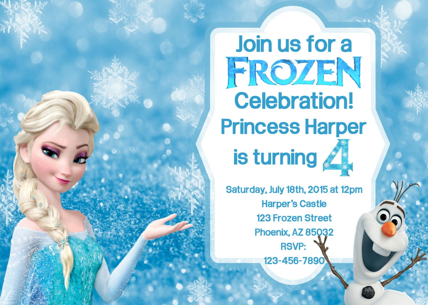 Frozen Birthday Invitation
 Frozen Birthday Invitation Frozen Birthday by