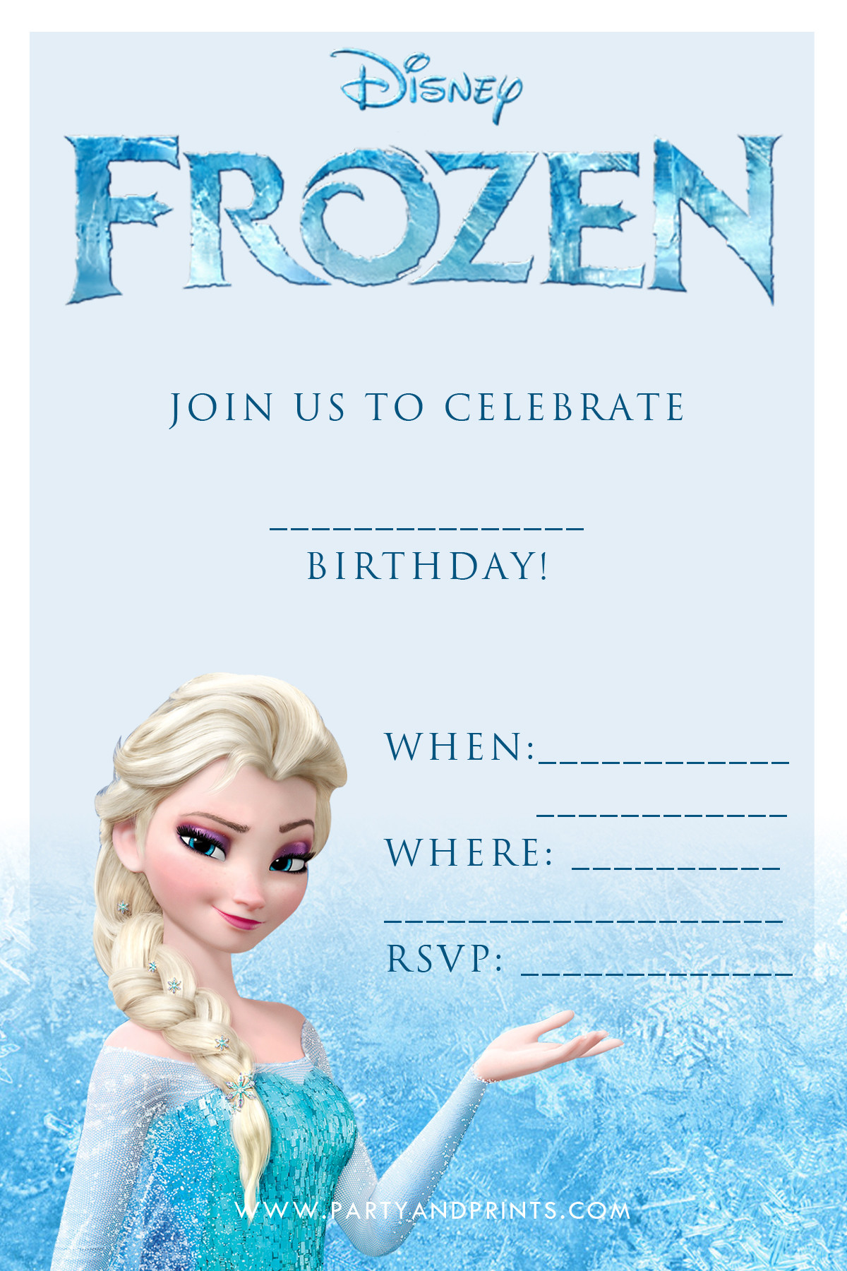 Frozen Birthday Invitation
 20 Frozen Birthday Party Ideas