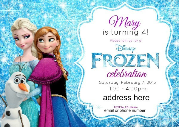 Frozen Birthday Invitation
 Disney s Frozen Birthday Party Ideas Pink Purple Blue