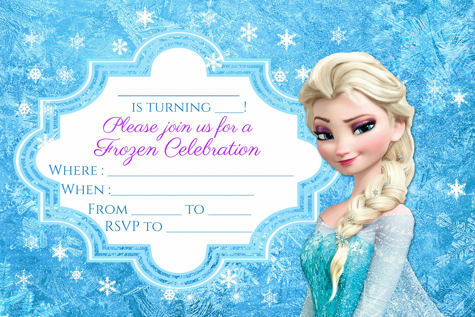 Frozen Birthday Invitation
 FREE Frozen Party Invitation Instant Download