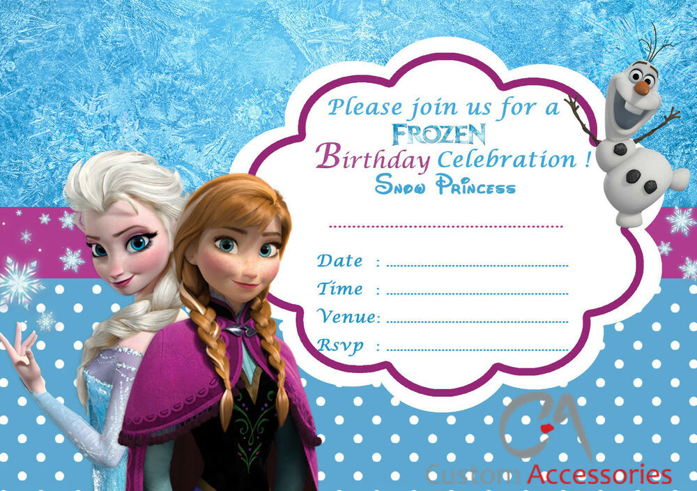 Frozen Birthday Invitation
 20x FROZEN ELSA PARTY INVITATIONS KIDS CHILDREN S INVITES