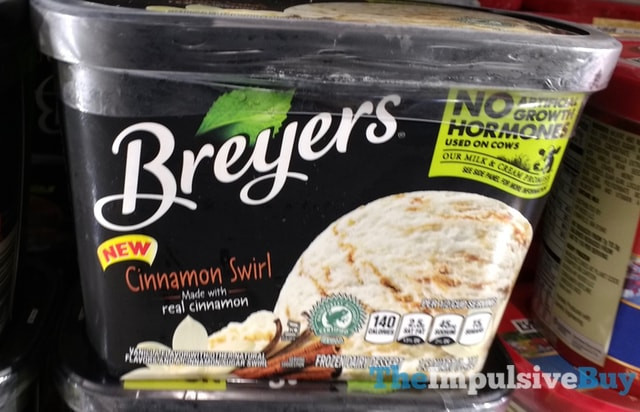 Frozen Dairy Dessert
 SPOTTED ON SHELVES Breyers Cinnamon Swirl and Chocolate