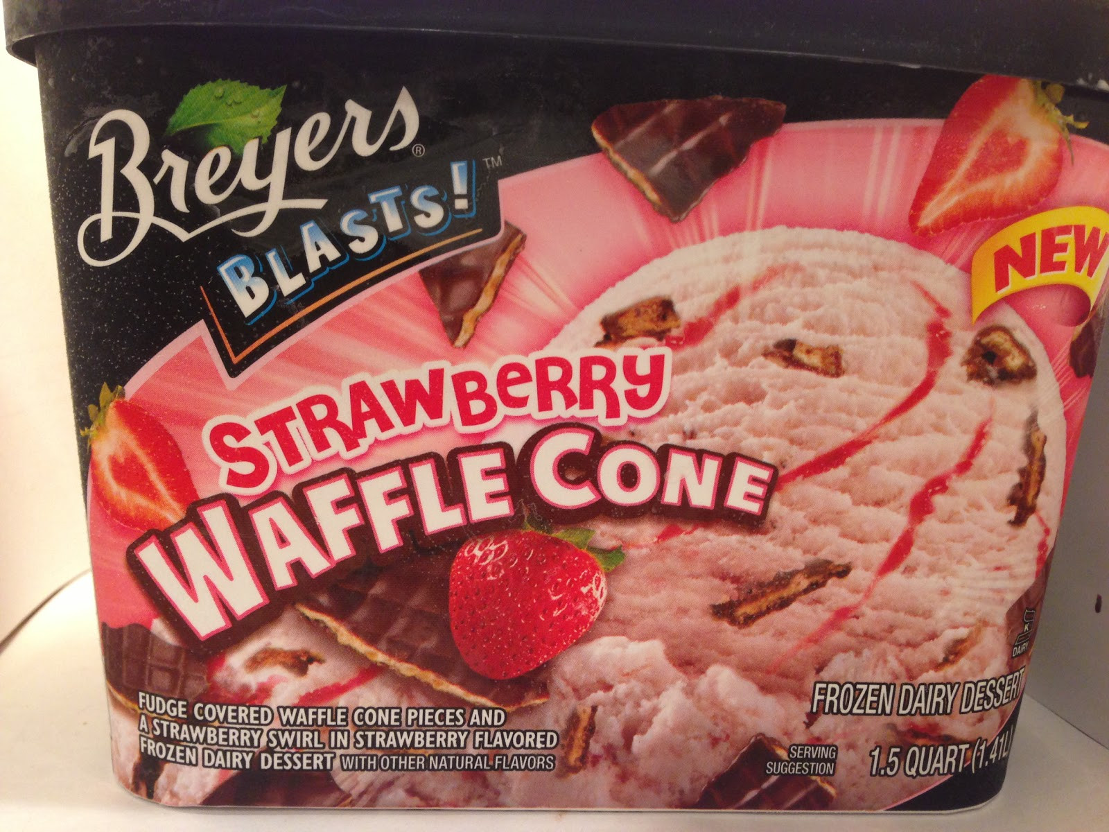 Frozen Dairy Dessert
 Review Breyers Blasts Strawberry Waffle Cone Frozen