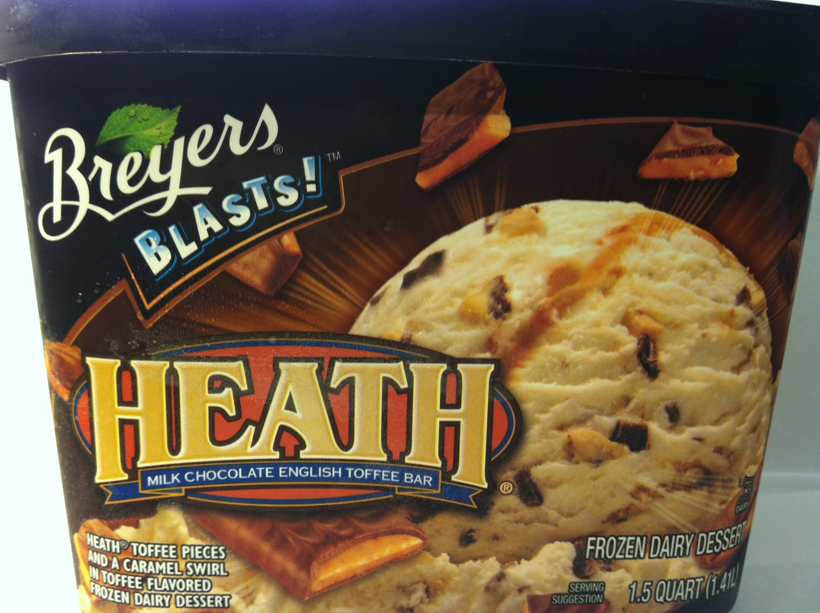 Frozen Dairy Dessert
 Crazy Food Dude Review Breyers Blasts Heath English