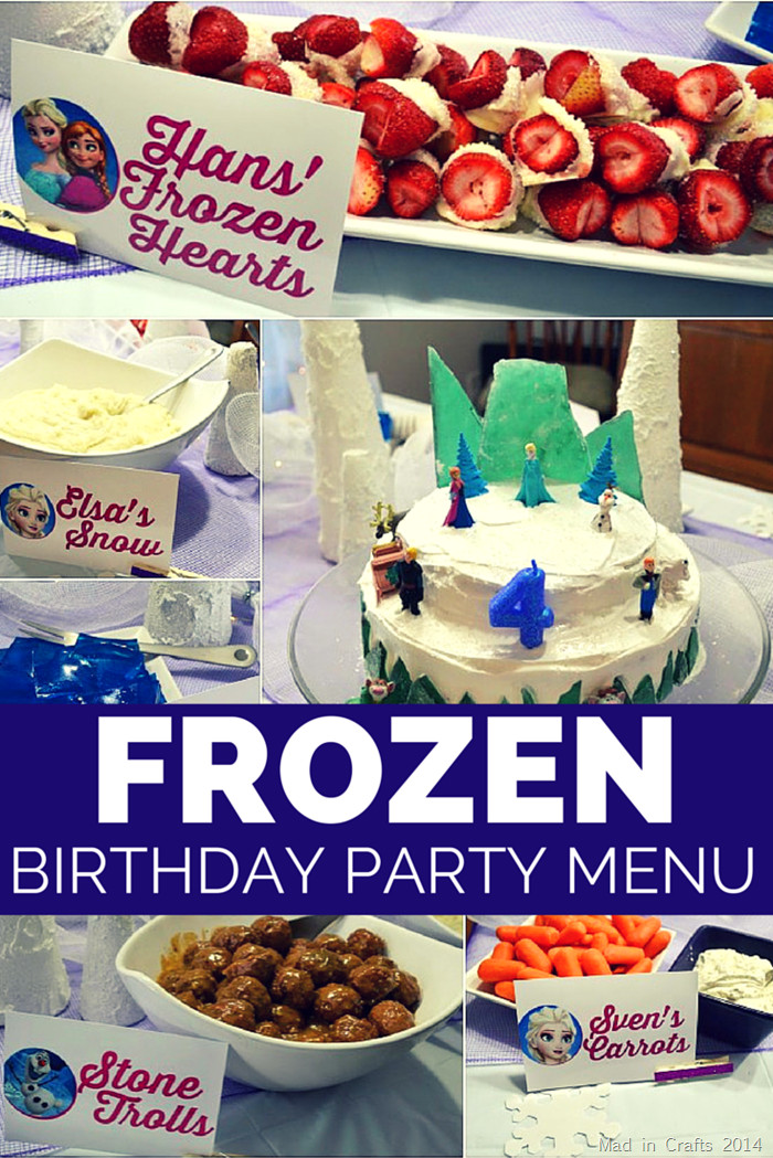 Frozen Party Food Ideas
 FROZEN BIRTHDAY PARTY MENU Mad in Crafts