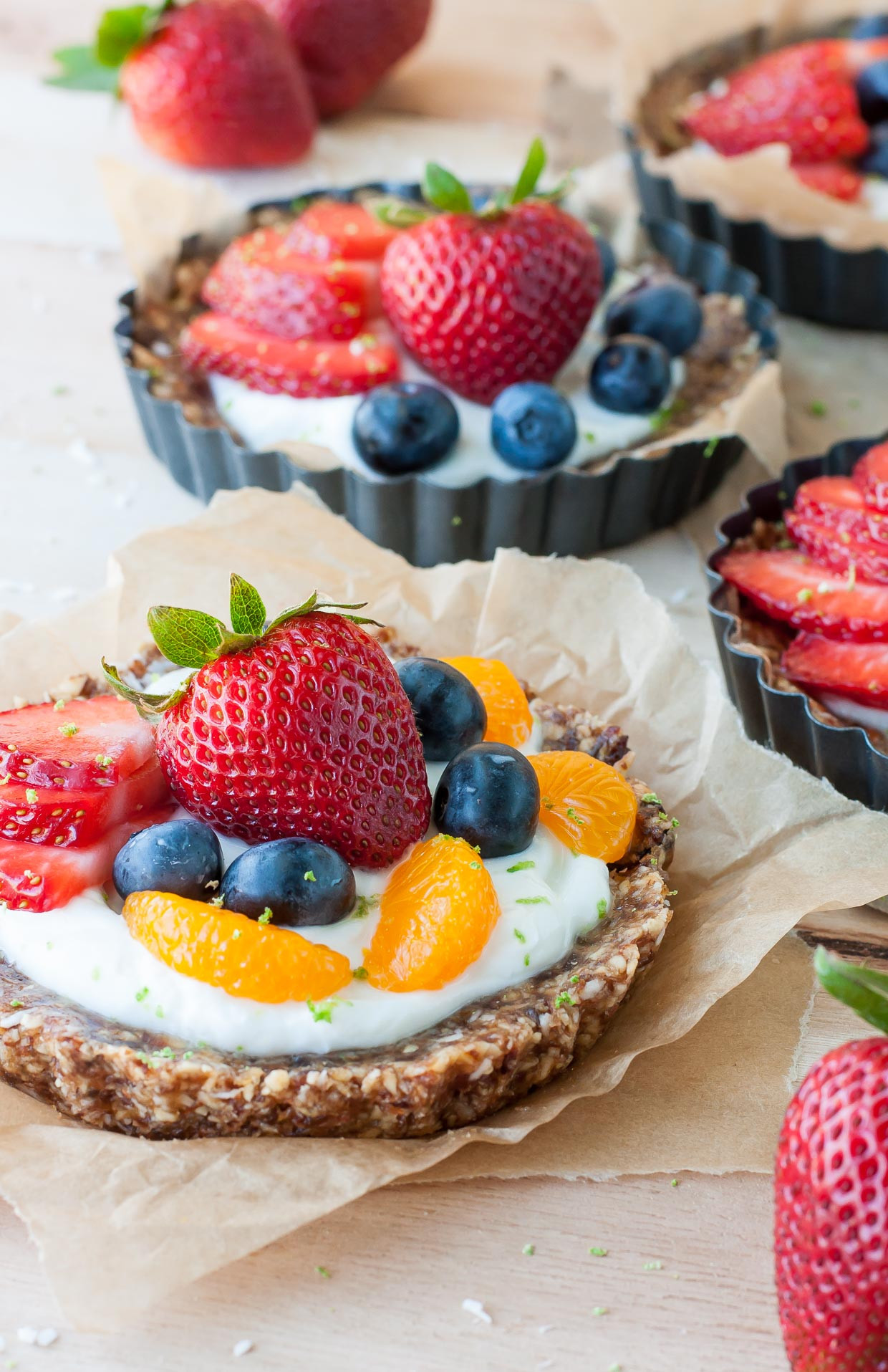 Fruit Desserts Recipes
 Healthy No Bake Coconut Lime Tarts with Fruit and Yogurt