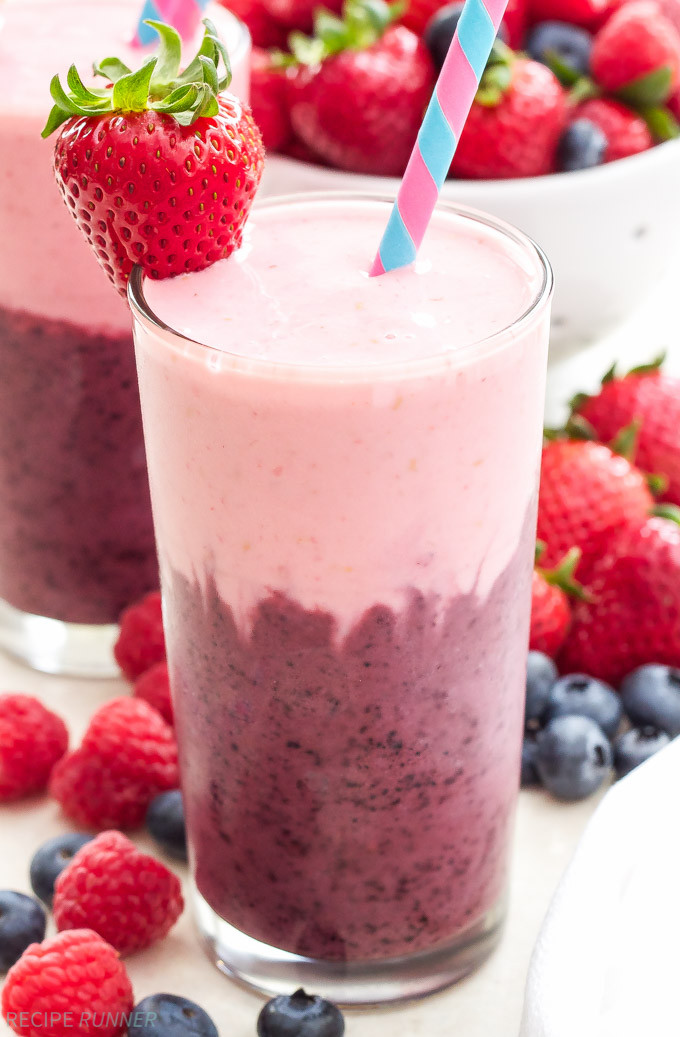 Fruit Yogurt Smoothies Recipes
 Triple Berry Layered Smoothie Recipe Runner