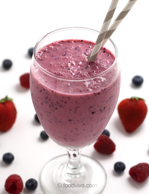 Fruit Yogurt Smoothies Recipes
 Mixed Berry Smoothie Recipe With Yogurt and Soy Milk