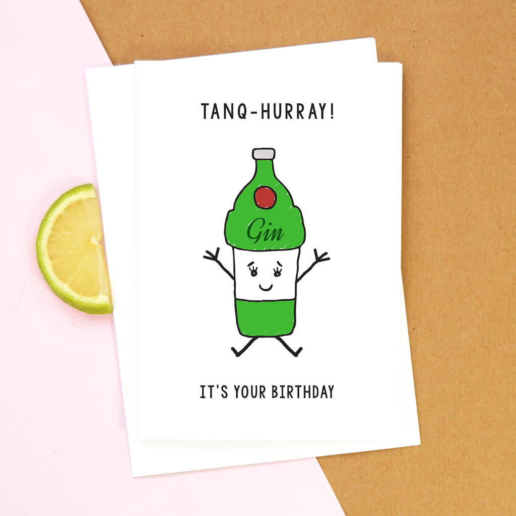 Fun Birthday Cards
 funny gin birthday card by of life & lemons