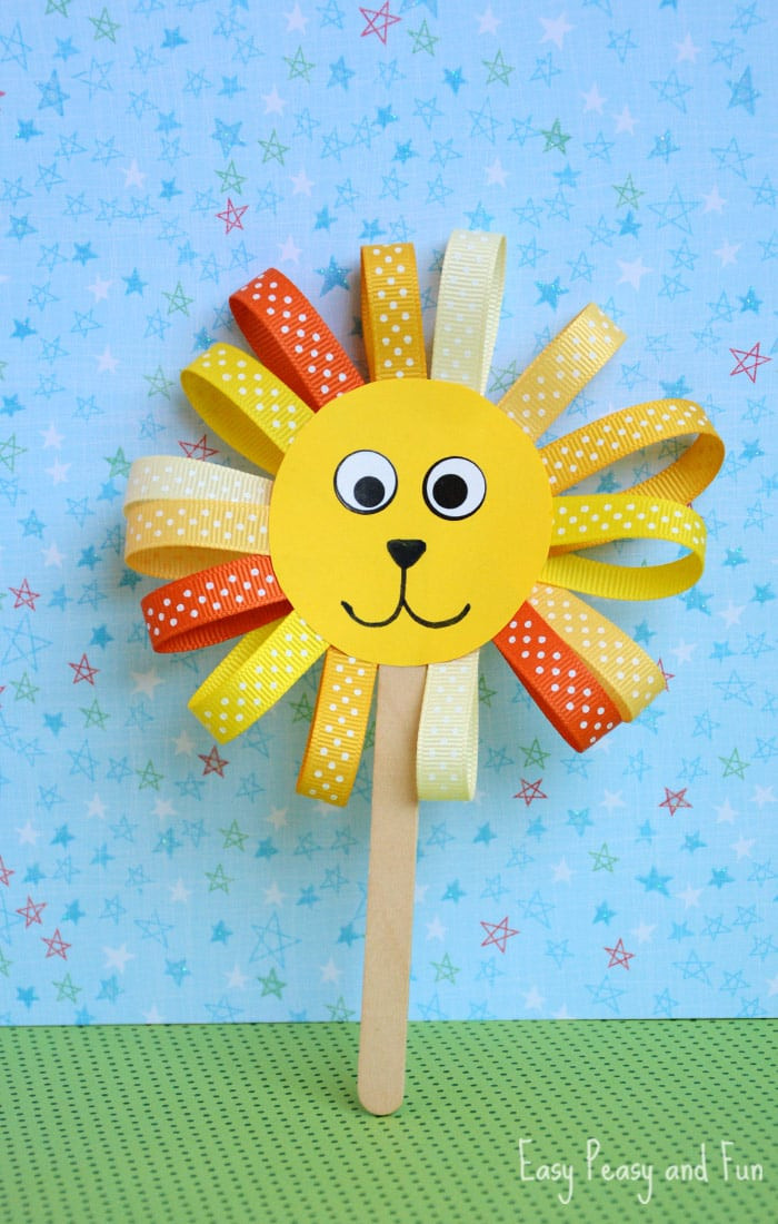 Fun Crafts For Preschoolers
 Ribbon Lion Puppet Craft Lion Crafts for Kids Easy