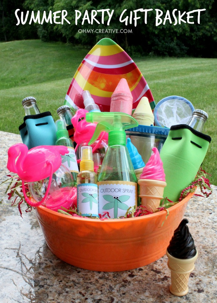 Fun Gift Basket Ideas
 Summer Party Gift Basket Oh My Creative