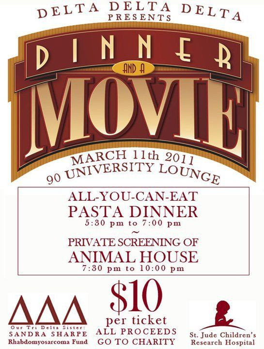 Fundraising Dinner Ideas
 Pasta Dinner & Movie Fundraiser Love how the Deltas are