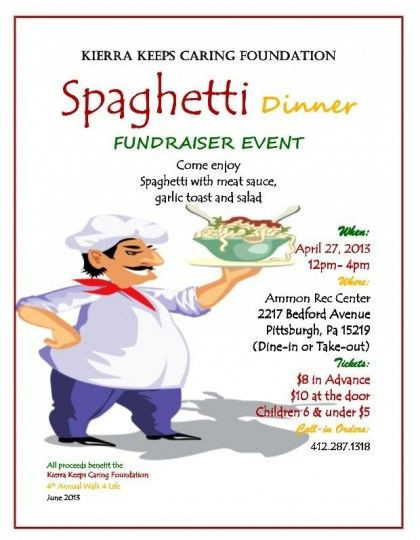 Fundraising Dinner Ideas
 Spaghetti Dinner Pittsburgh PA Kids Events
