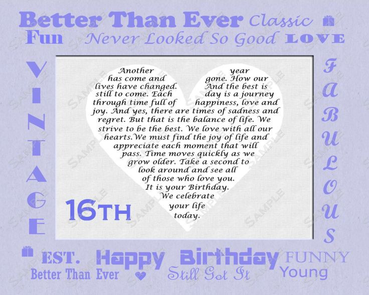 Funny 16th Birthday Quotes
 16th Birthday Gift Sweet Sixteen Birthday by