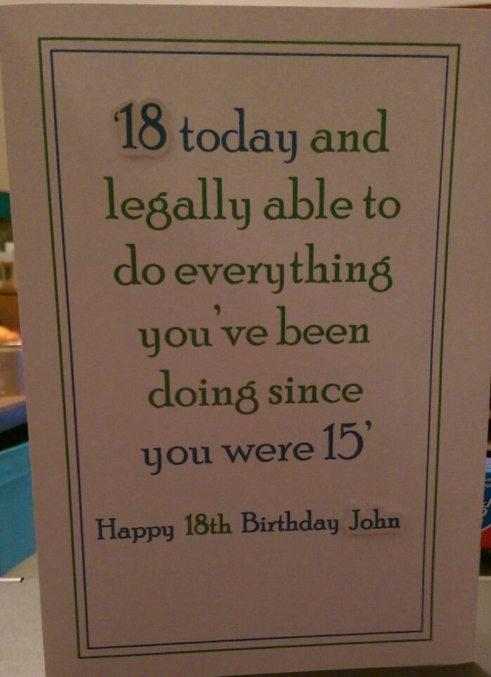 Funny 18th Birthday Gift Ideas
 CARDS Male 18th birthday card …