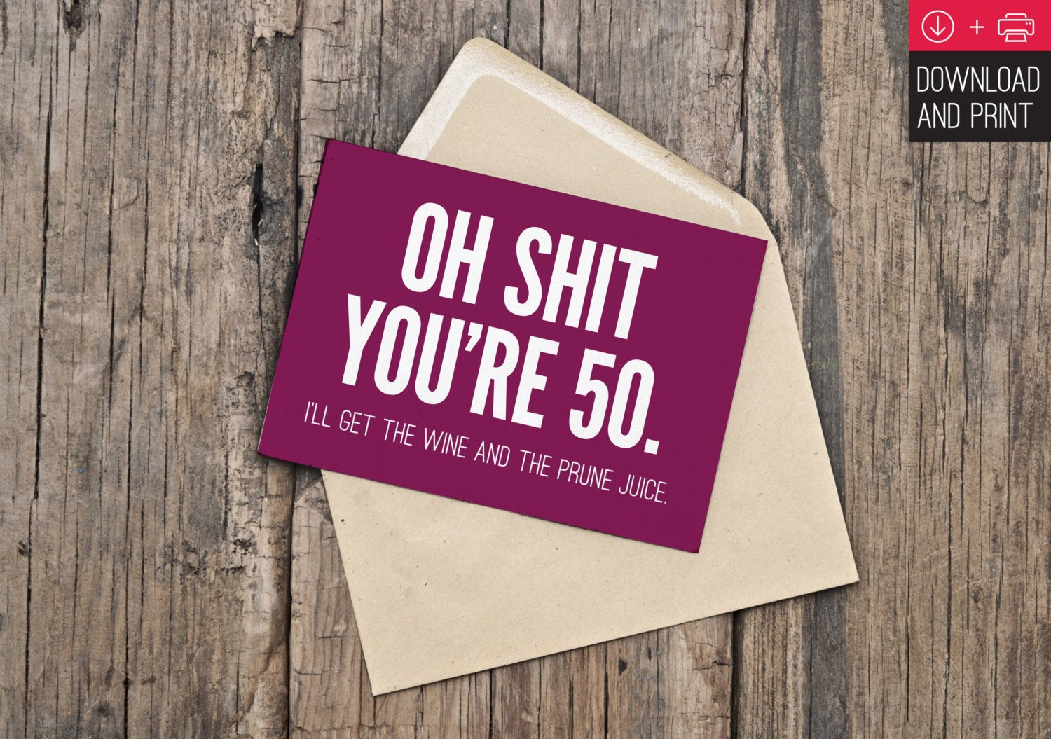 Funny 50th Birthday Cards
 50th Birthday Card Funny Birthday INSTANT DOWNLOAD