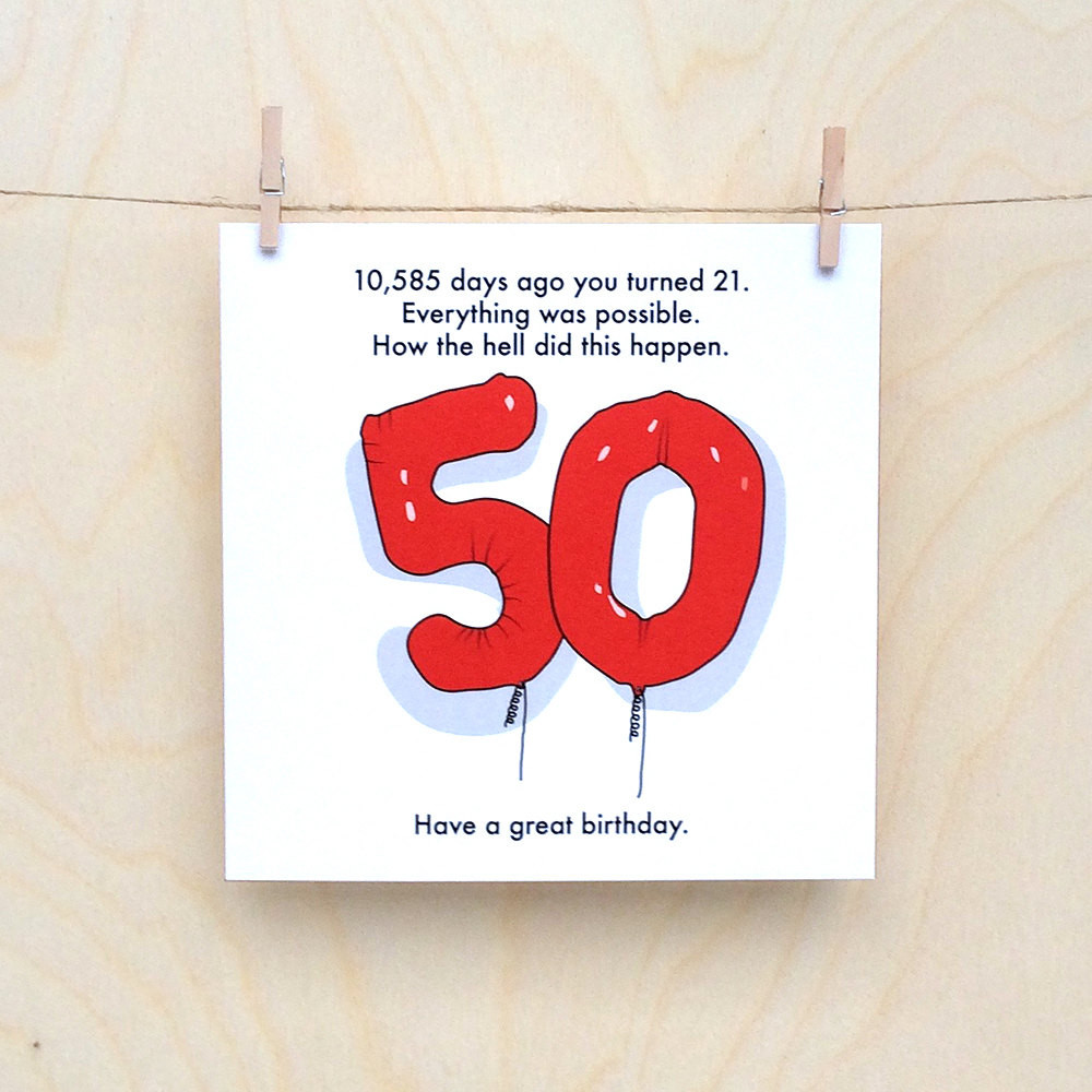 Funny 50th Birthday Cards
 50th Birthday Card Funny 50th card Funny age card Funny