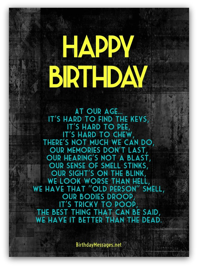 Funny 50th Birthday Poems
 Funny Birthday Poems Page 3