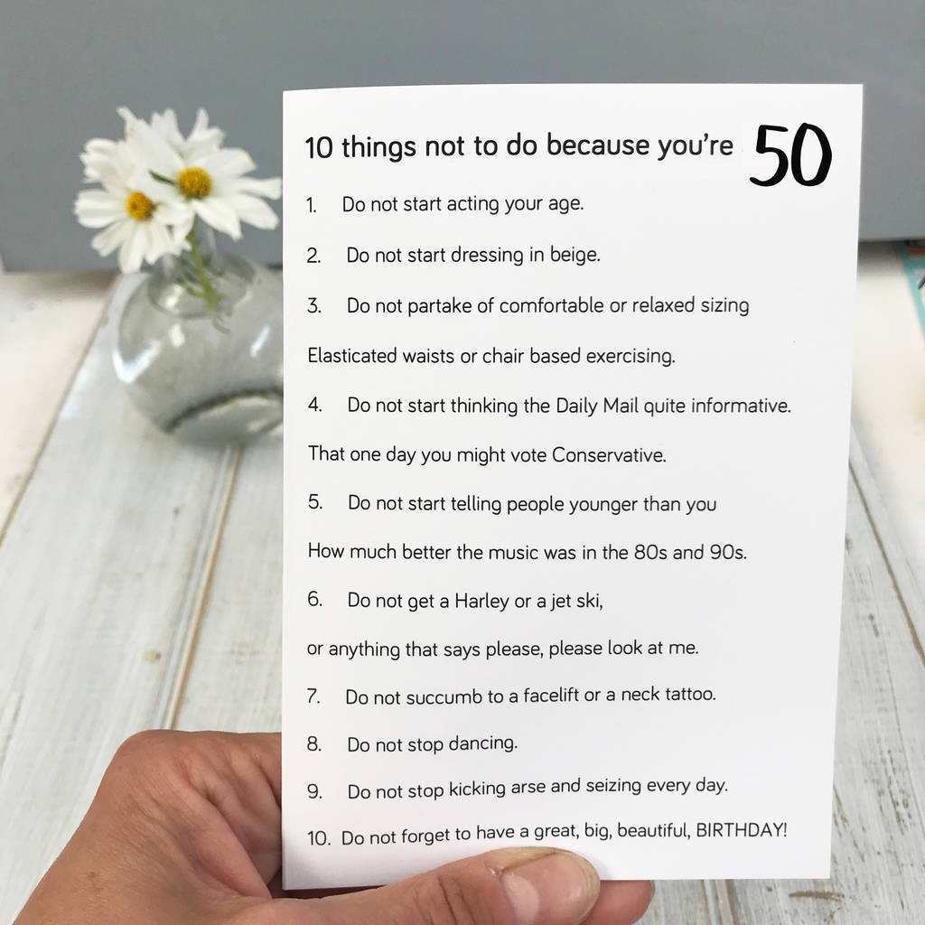 Funny 50th Birthday Poems
 funny 50th birthday poem card by helena tyce designs