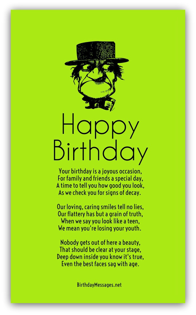 Funny 50th Birthday Poems
 Funny Birthday Poems Page 2