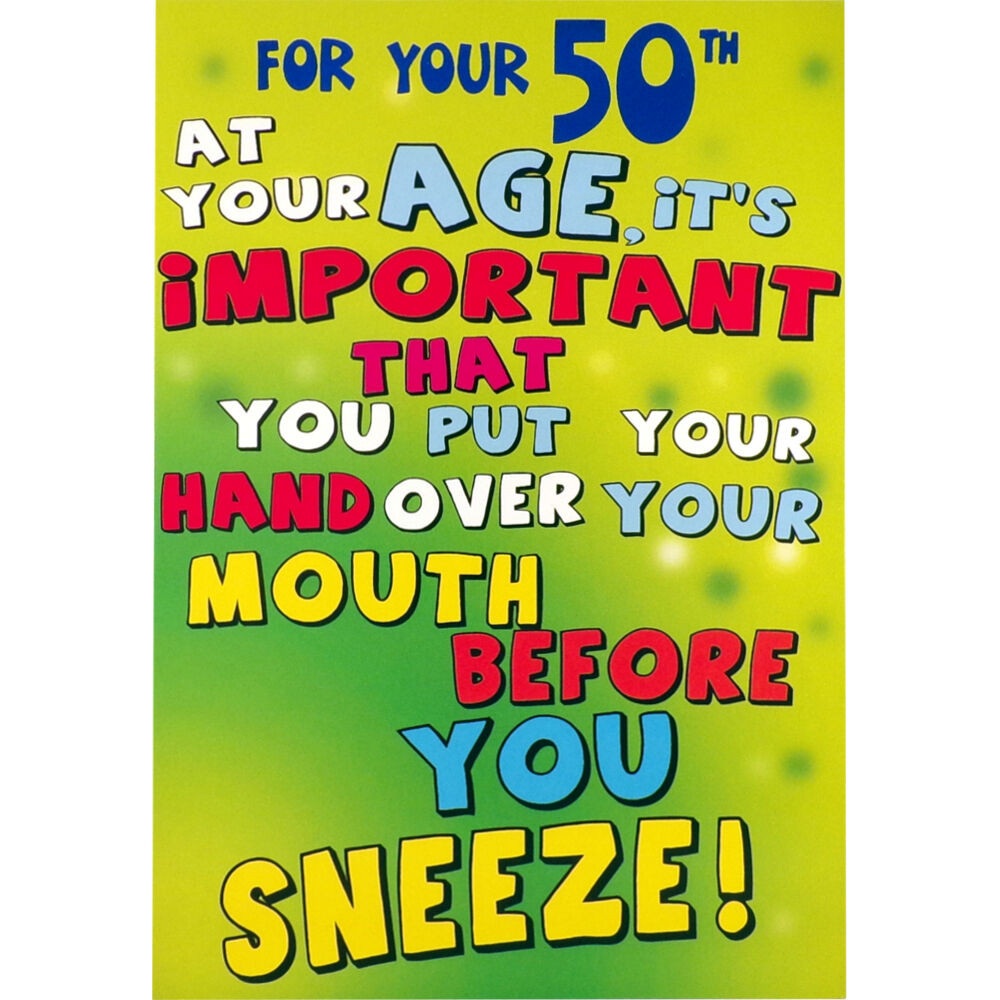 Funny 50th Birthday Wishes
 50th BIRTHDAY CARD Funny HUMOROUS RUDE Greetings Card