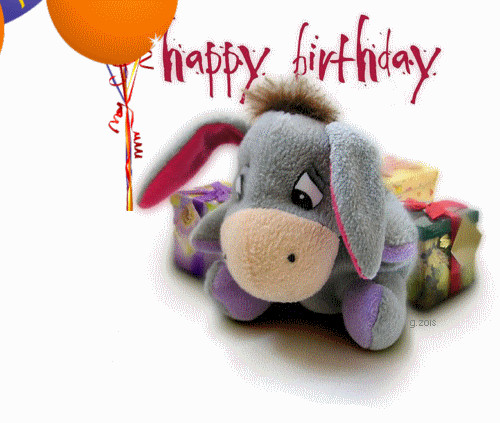 Funny Animated Birthday Cards
 animated free a small donkey with colored balloons