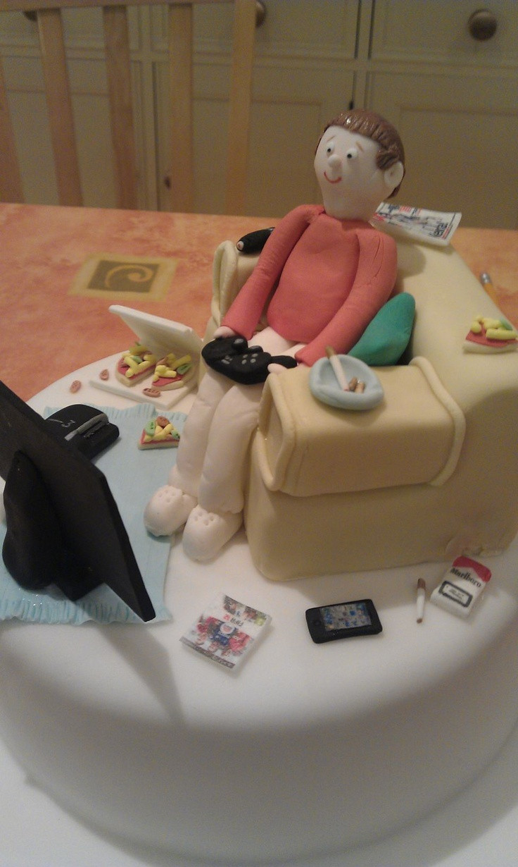 Funny Birthday Cakes For Guys
 Couch Potato sofa themed cake for a 30th birthday