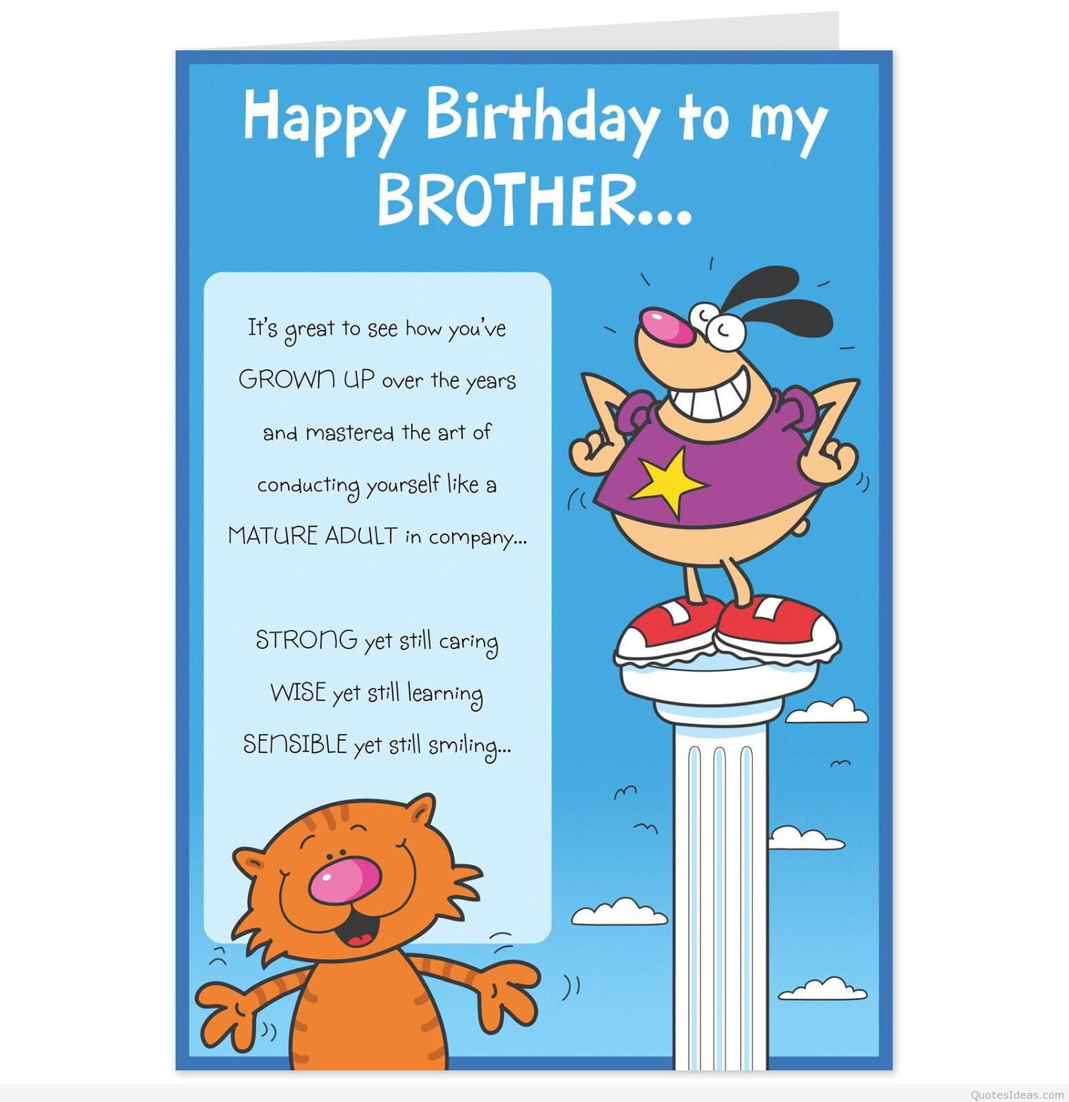 Funny Birthday Card For Brother
 HAPPY BIRTHDAY BROTHER QUOTES quotes for brother Good